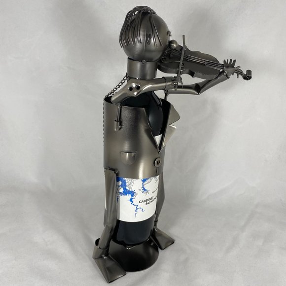 Violinist Metal Wine Bottle Holder - Picture 3 of 8